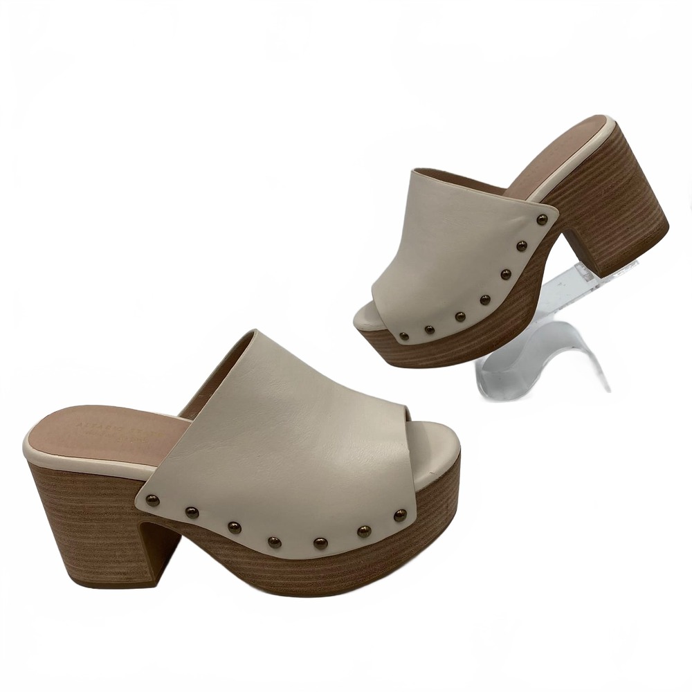 Altar'd State White Faux Leather Mule Heels | Women’s Size 8